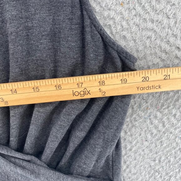 Garnet Hill Dress Womens Large Gray Tank Surplice Neck Terry Pleat Stretch Knit - Picture 8 of 11